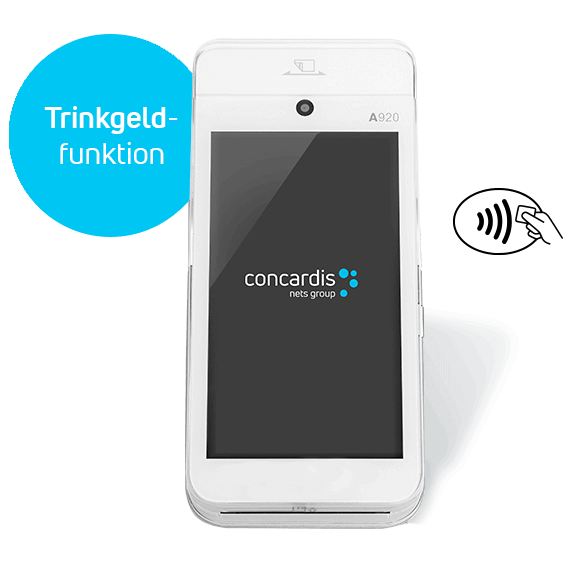 Concardis | Kartenlesegerät A920 mit Trinkgeldfunktion