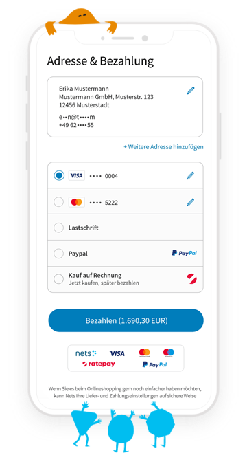 easy by Nets Checkout auf dem Smartphone